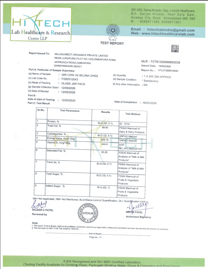 A2 Gir Cow Bilona Ghee — 500ml